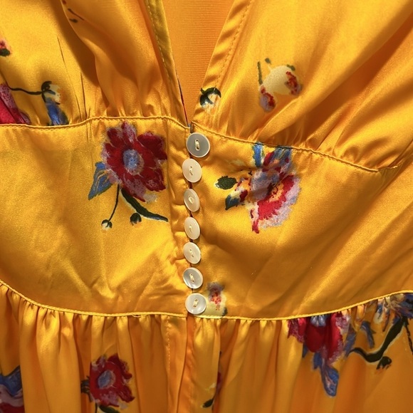 Free People Alexa yellow floral duster jacket in maxi length size XS - Picture 6 of 10